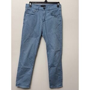 Lucky Brand 121 Slim Straight Pants Mens 33x32 Light Blue Preppy Weekend Urban